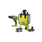 Ryobi Perceuse à percussion RYOBI 18V One+ - 1 Batterie 4,0Ah et 2,0Ah - Chargeur rapide - R18PD3-242S