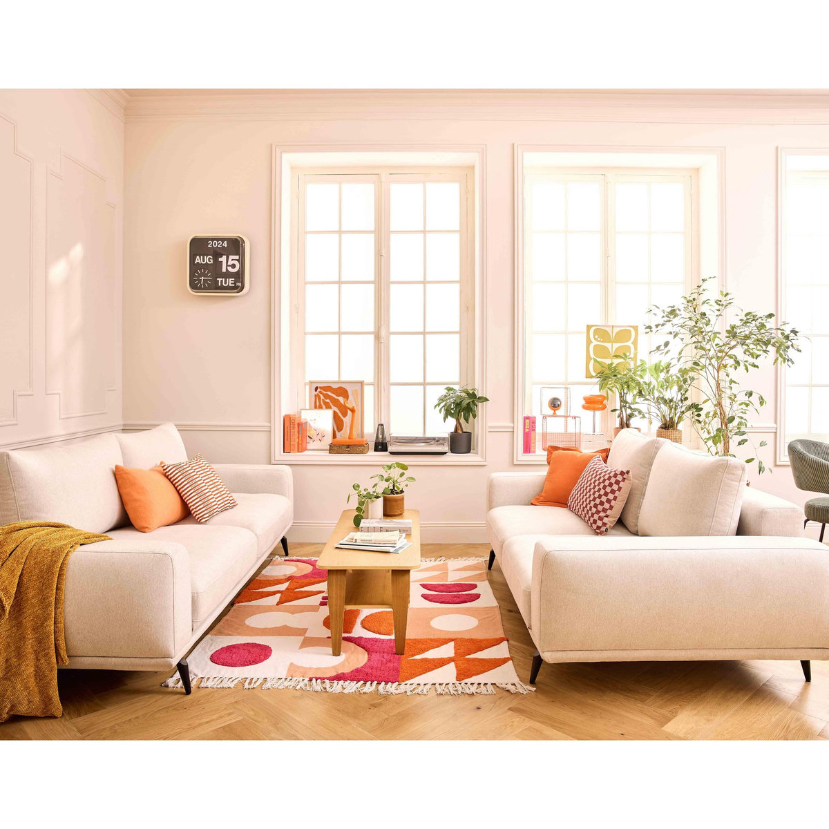 LISA DESIGN Vicence - canapé droit 2 places en tissu