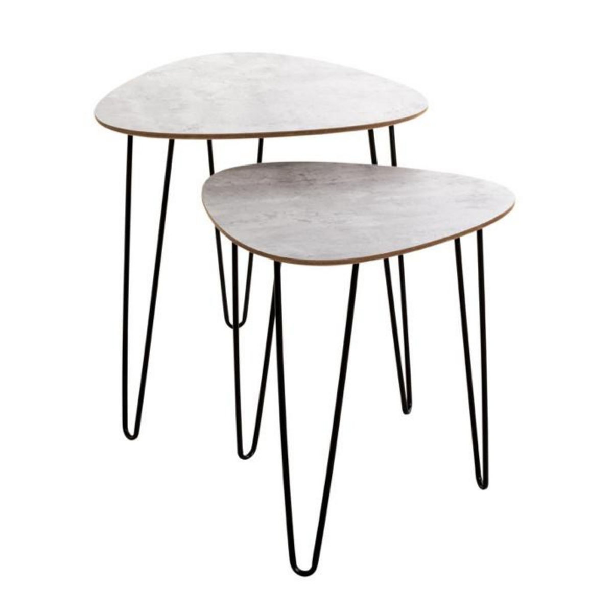 Paris Prix Lot de 2 Tables d'Appoint  Lamy  48cm Noir & Béton