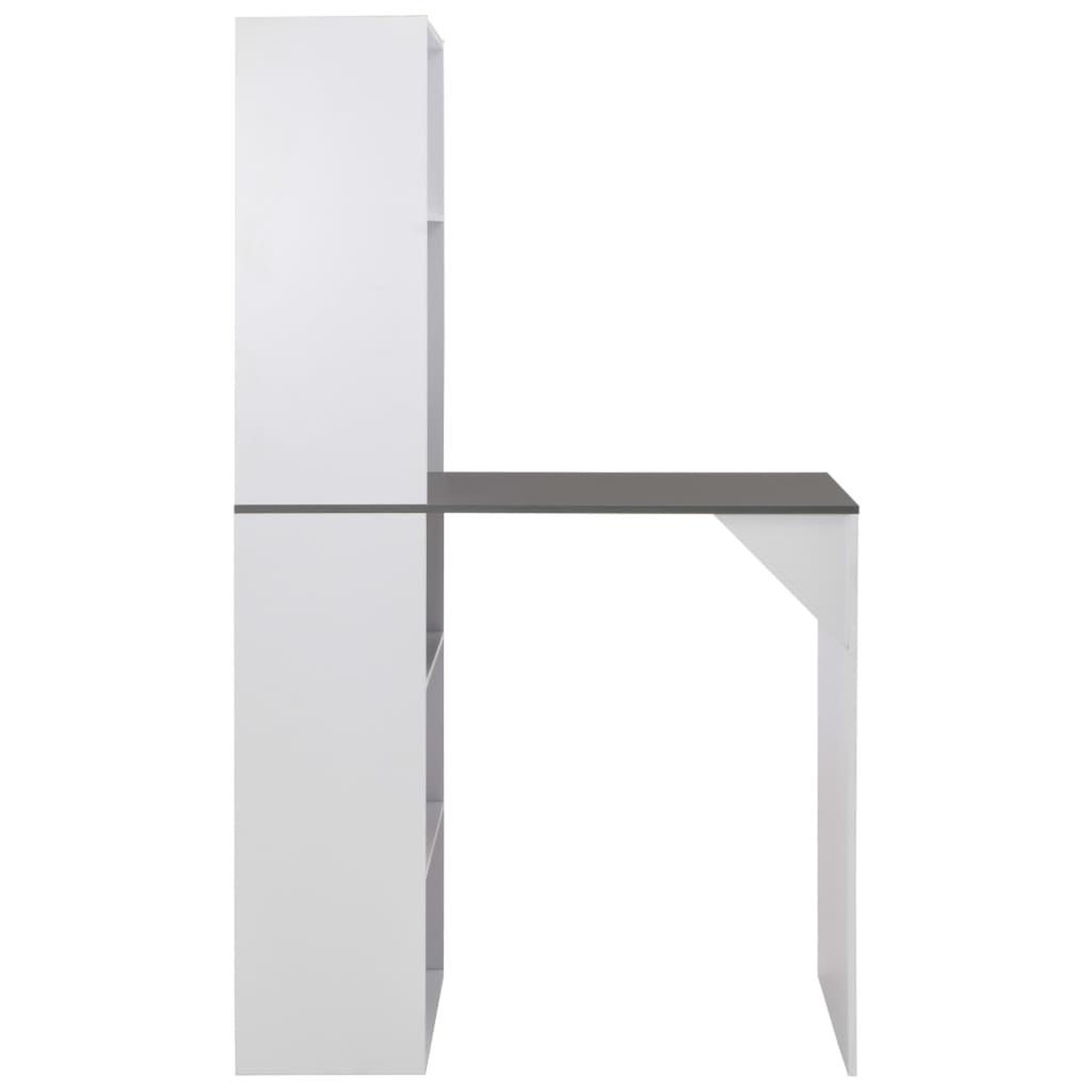 Voir la diapositive 2 : VIDAXL Table de bar avec armoire Blanc 115x59x200 cm