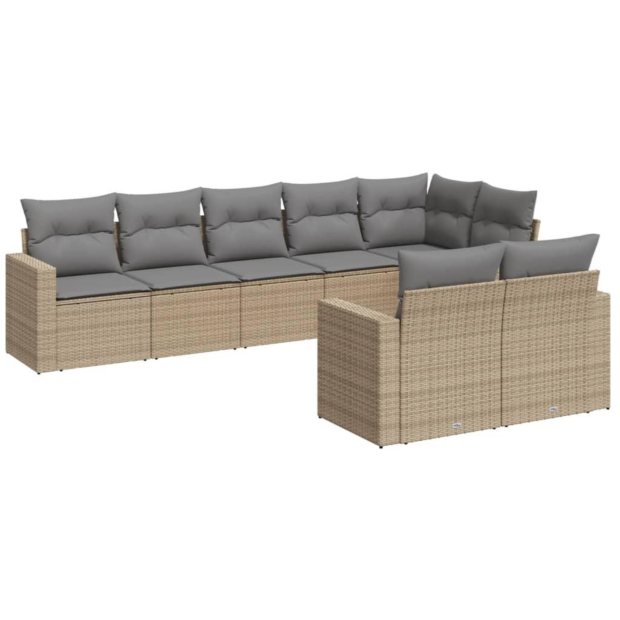 Voir la diapositive 2 : VIDAXL Salon de jardin avec coussins 8 pcs beige resine tressee