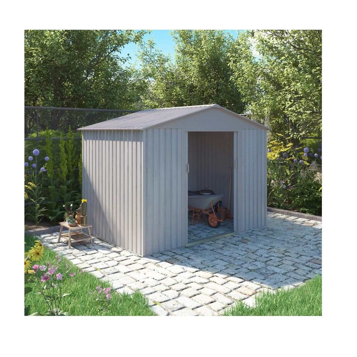 CHALET&JARDIN Abri de jardin métal - Imitation bois - 4,72² - PAO