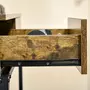 HOMCOM Console table d'appoint design industriel 2 tiroirs 2 étagères métal noir panneaux particules aspect bois vieilli