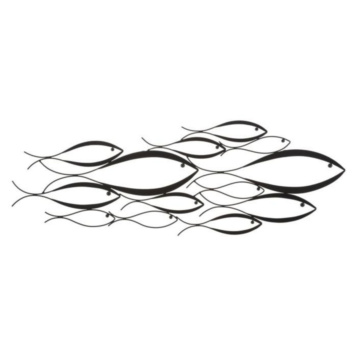 Paris Prix Décoration Murale en Métal  Fishes  100cm Noir