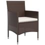 Voir la diapositive 5 : VIDAXL Ensemble a manger de jardin coussins 7 pcs Marron/noir