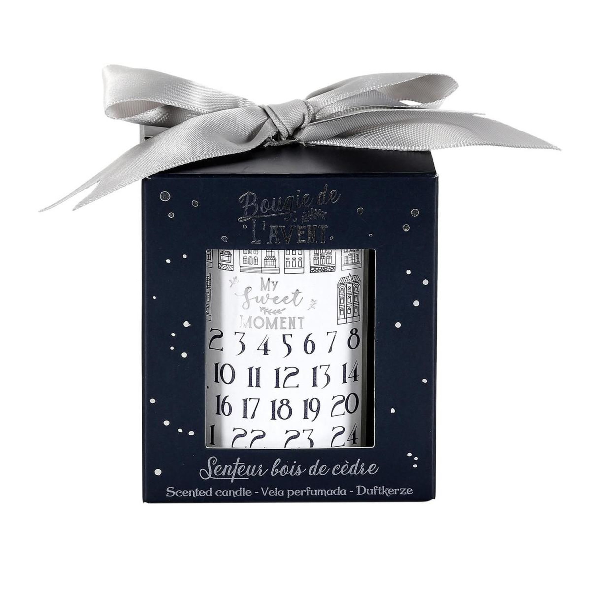Voir la diapositive 2 : The Home Deco Factory Bougie parfumée  calendrier de l'avent  8cm bois de cèdre