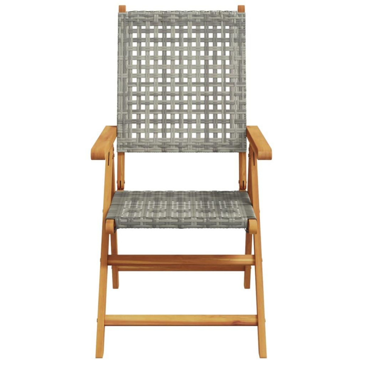 VIDAXL Chaises de jardin lot de 2 gris bois massif d'acacia et rotin