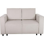 Habitat et Jardin Canapé droit convertible en velours côtelé  Montaigne S  - 2 places - Beige