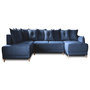 Voir la diapositive 1 : BEST MOBILIER Lena - canapé panoramique d'angle gauche 7 places - convertible avec coffre - en velours côtelé