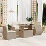Voir la diapositive 1 : VIDAXL Salon de jardin avec coussins 6 pcs beige resine tressee