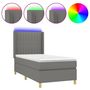 Voir la diapositive 2 : VIDAXL Sommier a lattes de lit matelas LED Gris fonce 80x200cm Tissu