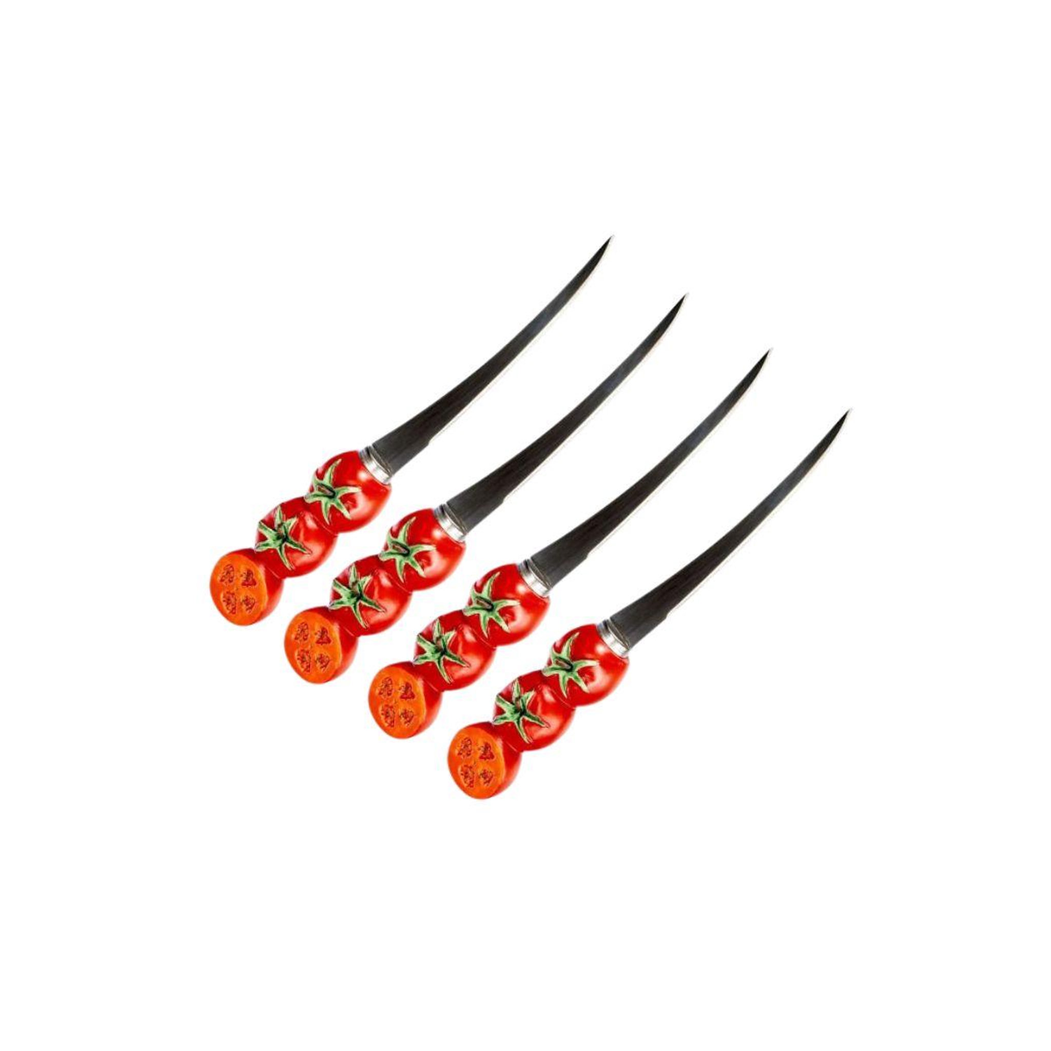 Fackelmann Lot de 4 couteaux à tomates lame crantée 11 cm Fackelmann