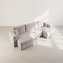 Voir la diapositive 6 : BEST MOBILIER Nicole - canapé panoramique en u 7 places convertible avec coffre en tissu