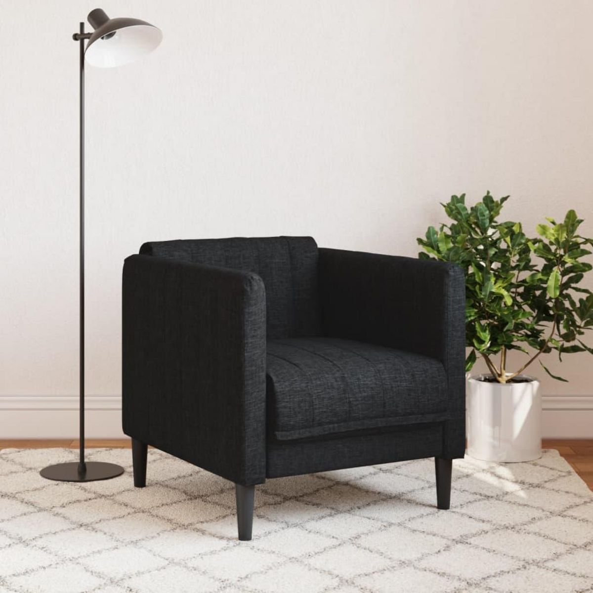 VIDAXL Fauteuil noir tissu