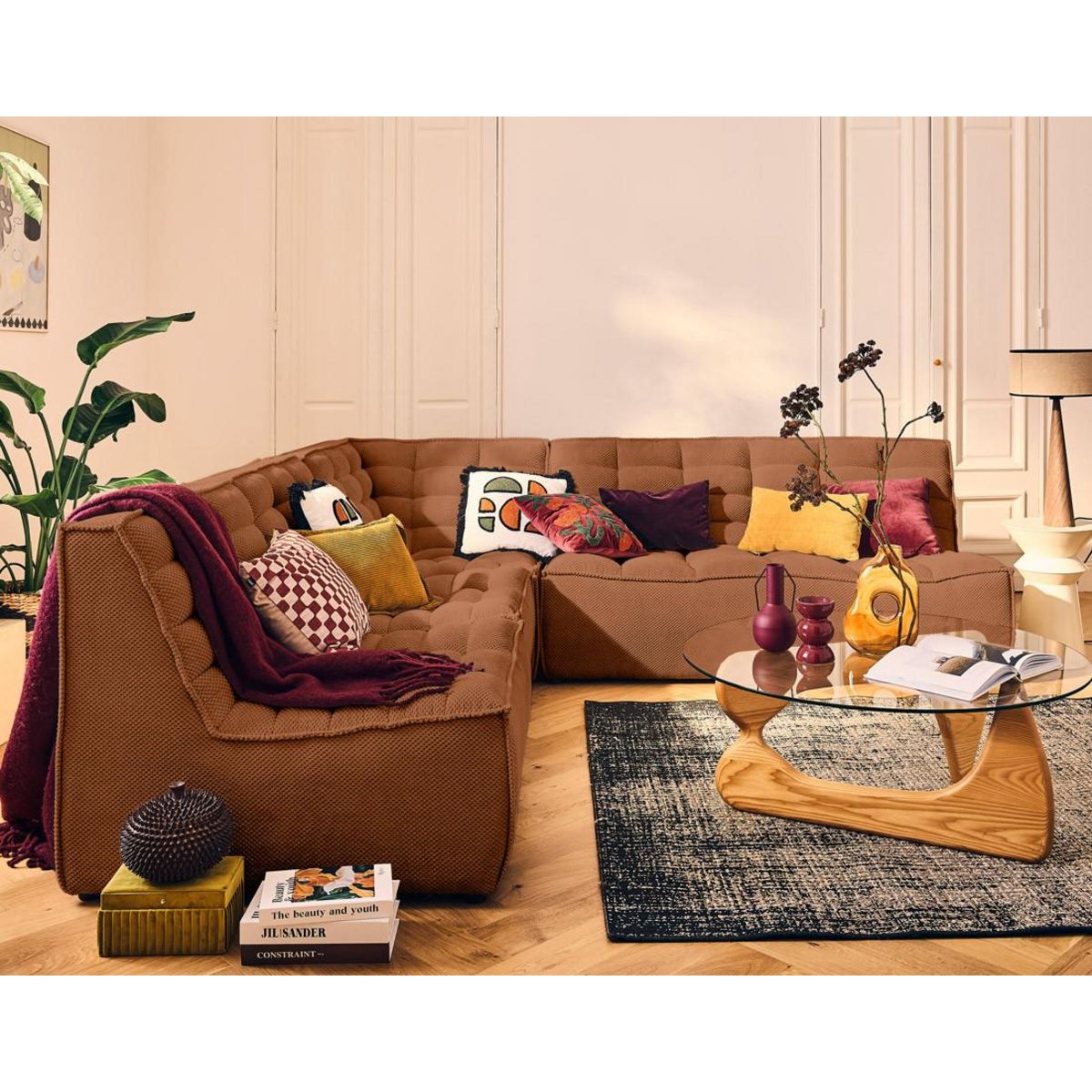 LISA DESIGN Ellie - module d'angle en velours texturé