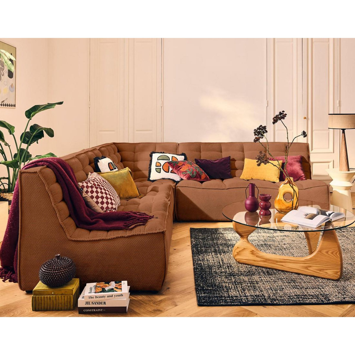 LISA DESIGN Ellie - module d'angle en velours texturé