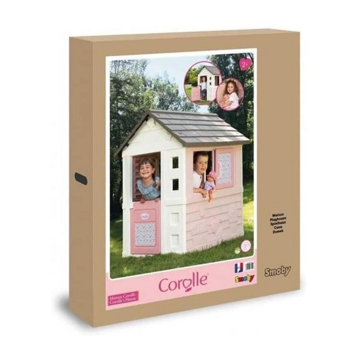 SMOBY Smoby - Corolle - Maison enfant - 110 x 98 x 127cm - Fenetres coulissantes - Traitement anti-UV -Rose