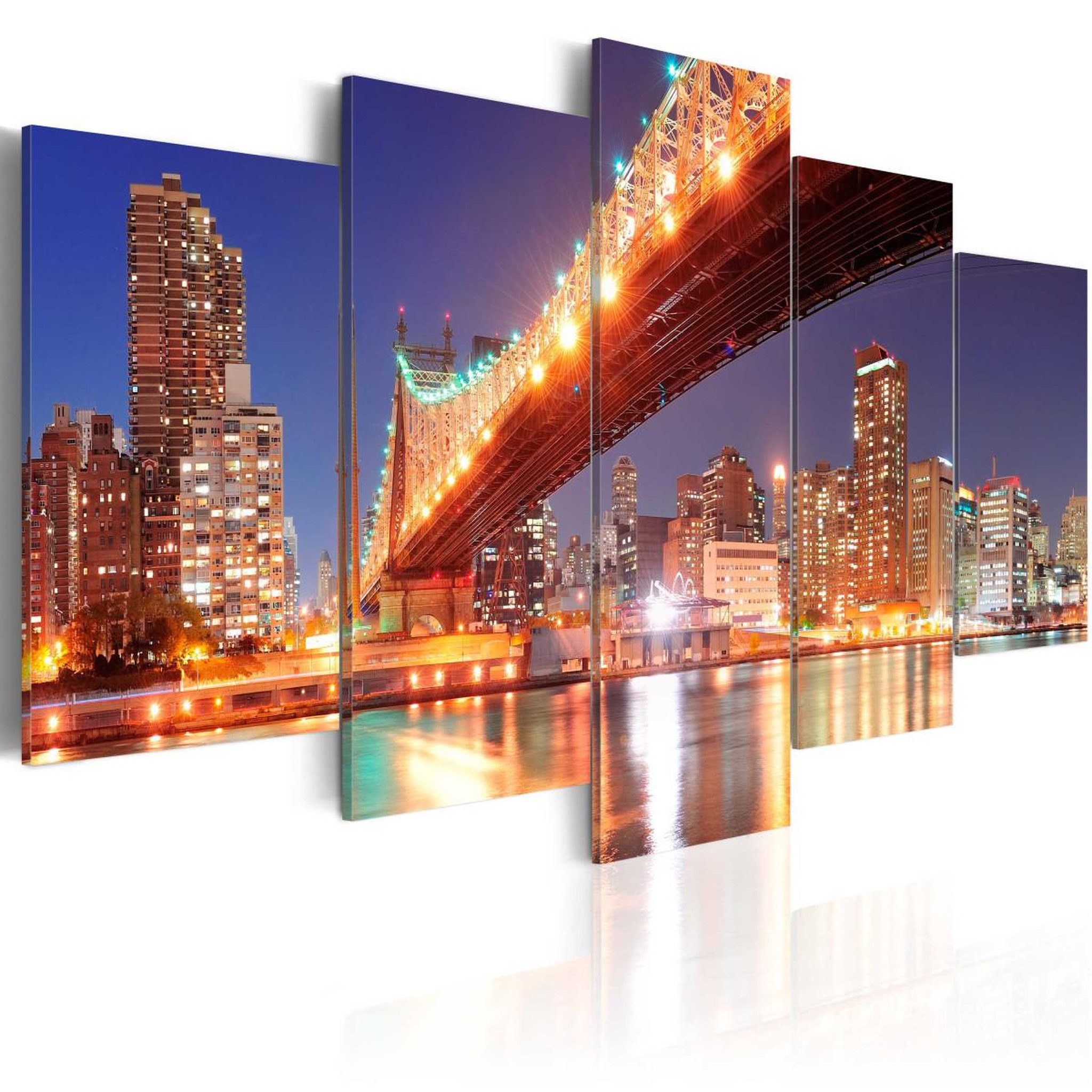 Voir la diapositive 1 : Paris Prix Tableau imprimé  new york aux reflets dorés