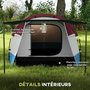 Voir la diapositive 6 : OUTSUNNY Tente de camping 2-3 pers. porche étanche 2000 mm 3 portes sac de transport rouge