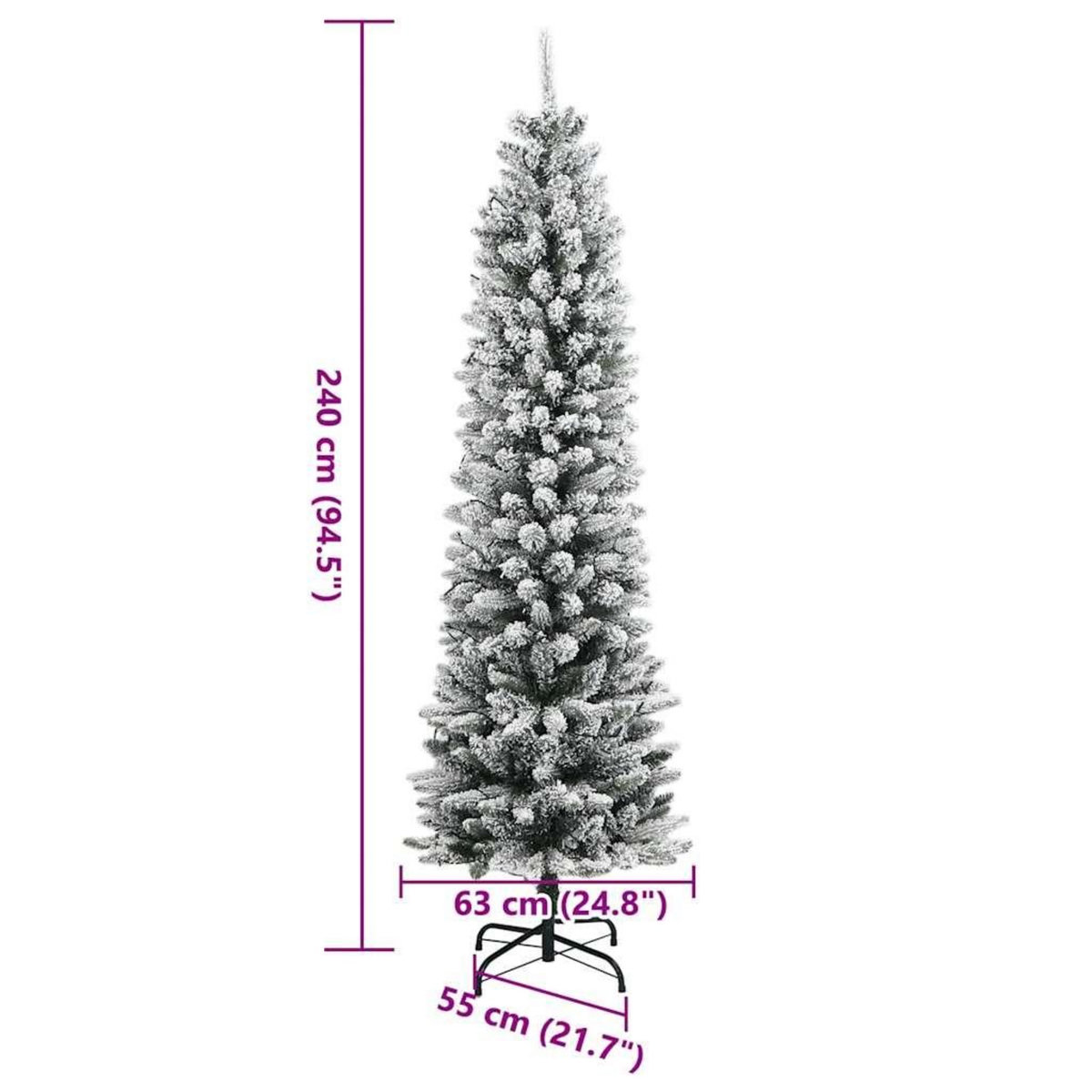 VIDAXL Sapin de Noël artificiel 300 LED et neige floquee 240 cm