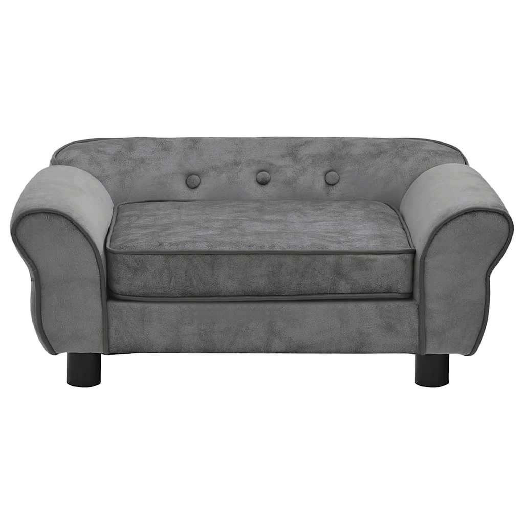 Voir la diapositive 5 : VIDAXL Canape pour chien gris fonce 72x45x30 cm peluche