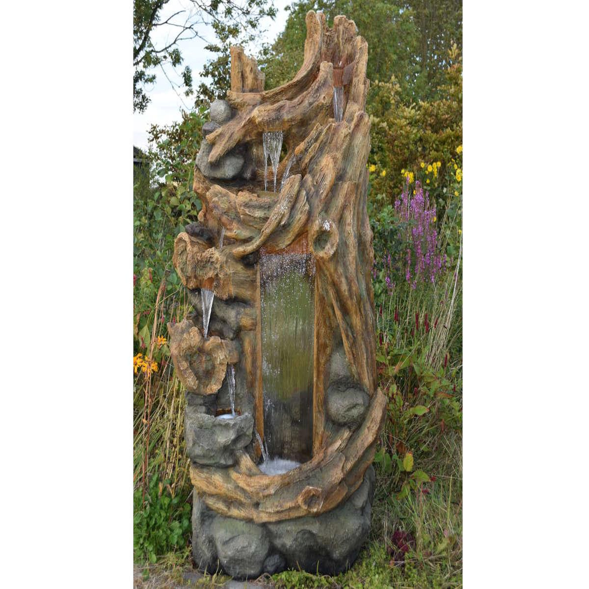 Voir la diapositive 2 : Ubbink Fontaine de jardin Sartene vieux troncs d'arbre avec cascade et éclairage LED - Ubbink