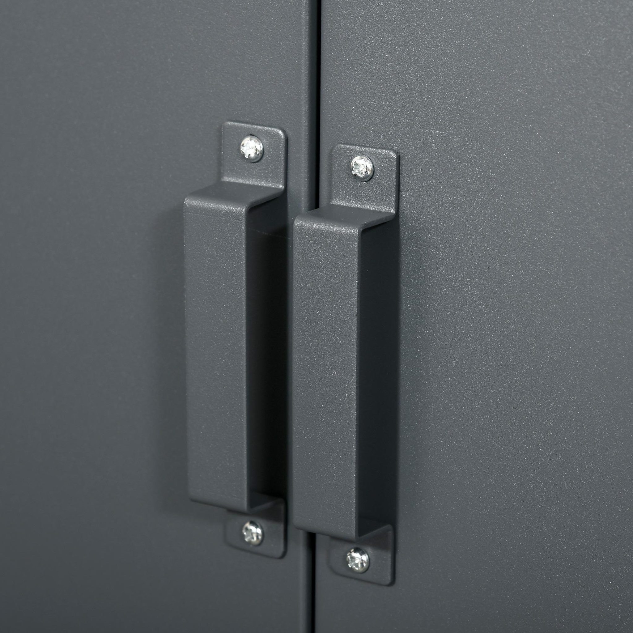 Voir la diapositive 5 : HOMCOM HOMCOM Armoire de rangement métal design industriel - 2 étagères - structure piètement tôle métal gris anthracite