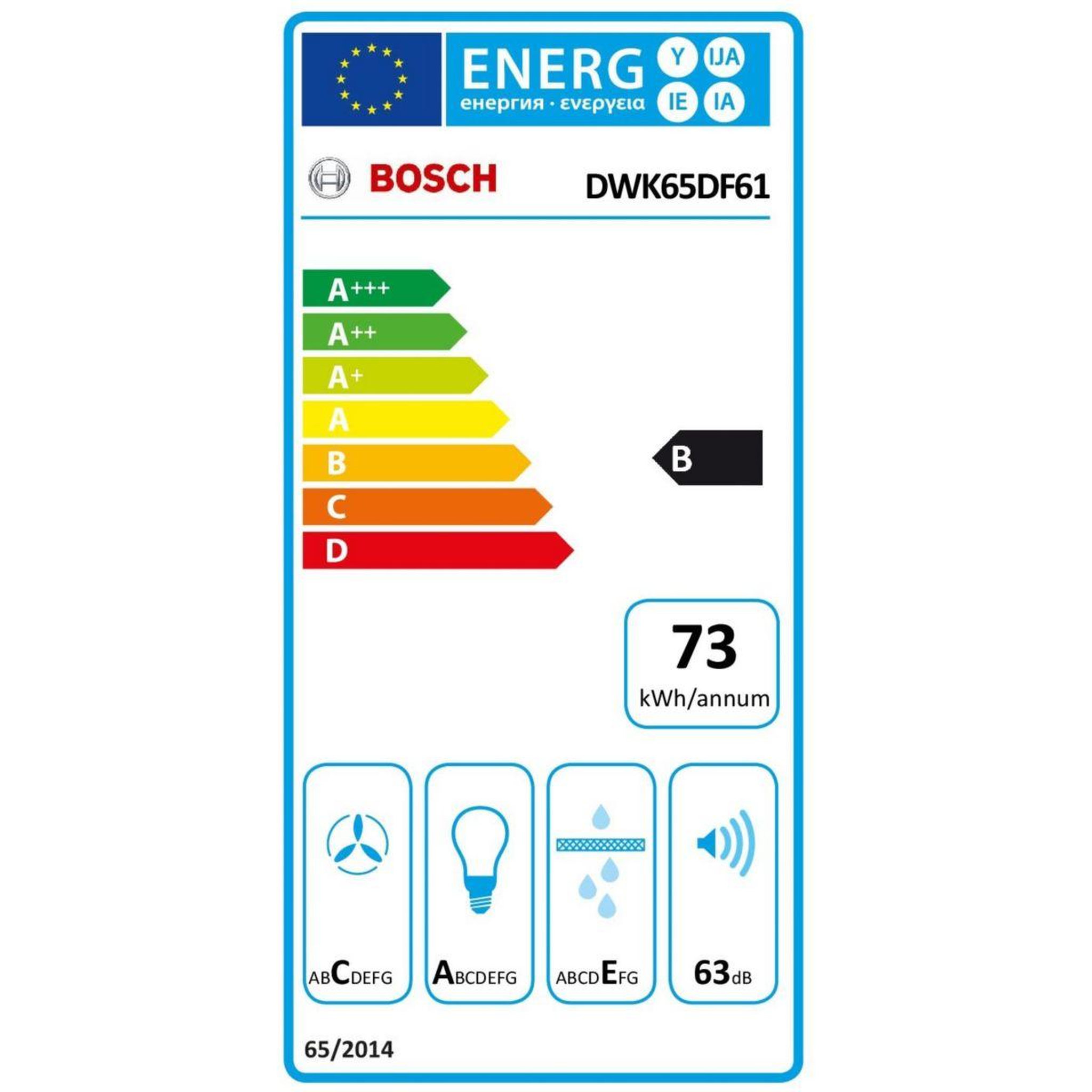 Voir la diapositive 6 : BOSCH Hotte décorative murale inclinée DKW65DF61