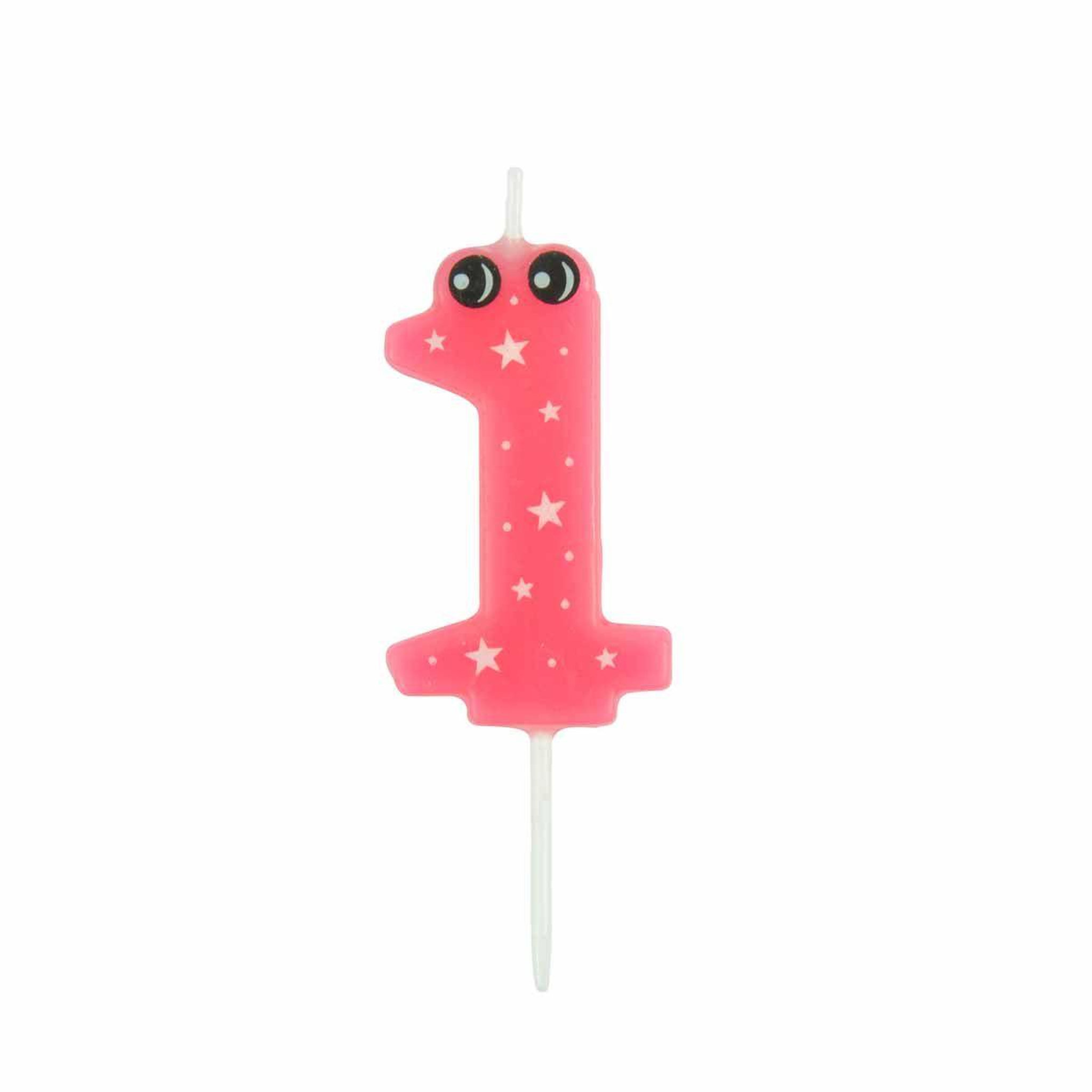 HOMEA Bougie d'Anniversaire  Chiffre 1  5cm Rose