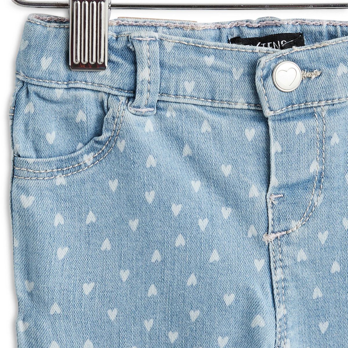 INEXTENSO Jean imprimé coeurs bébé fille