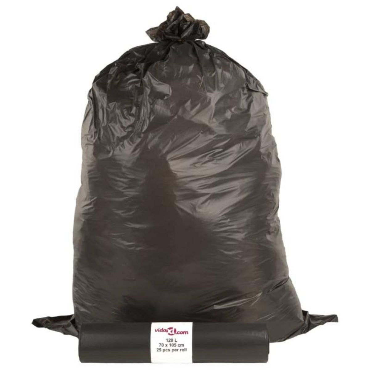 VIDAXL Sacs poubelles 250 pcs noir 120 L