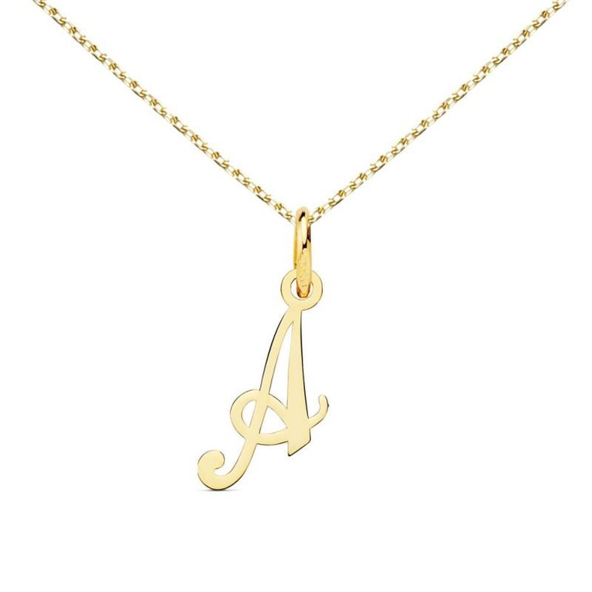 L'ATELIER D'AZUR Collier - Pendentif Lettre  A  Or 750/1000 - Chaine Dorée