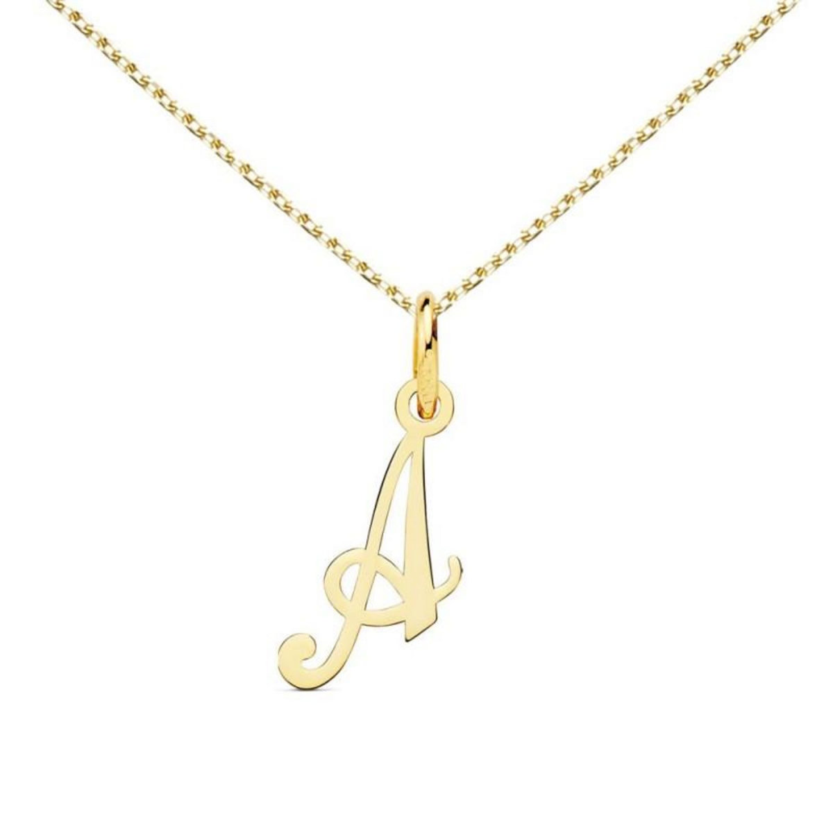 L'ATELIER D'AZUR Collier - Pendentif Lettre  A  Or 750/1000 - Chaine Dorée