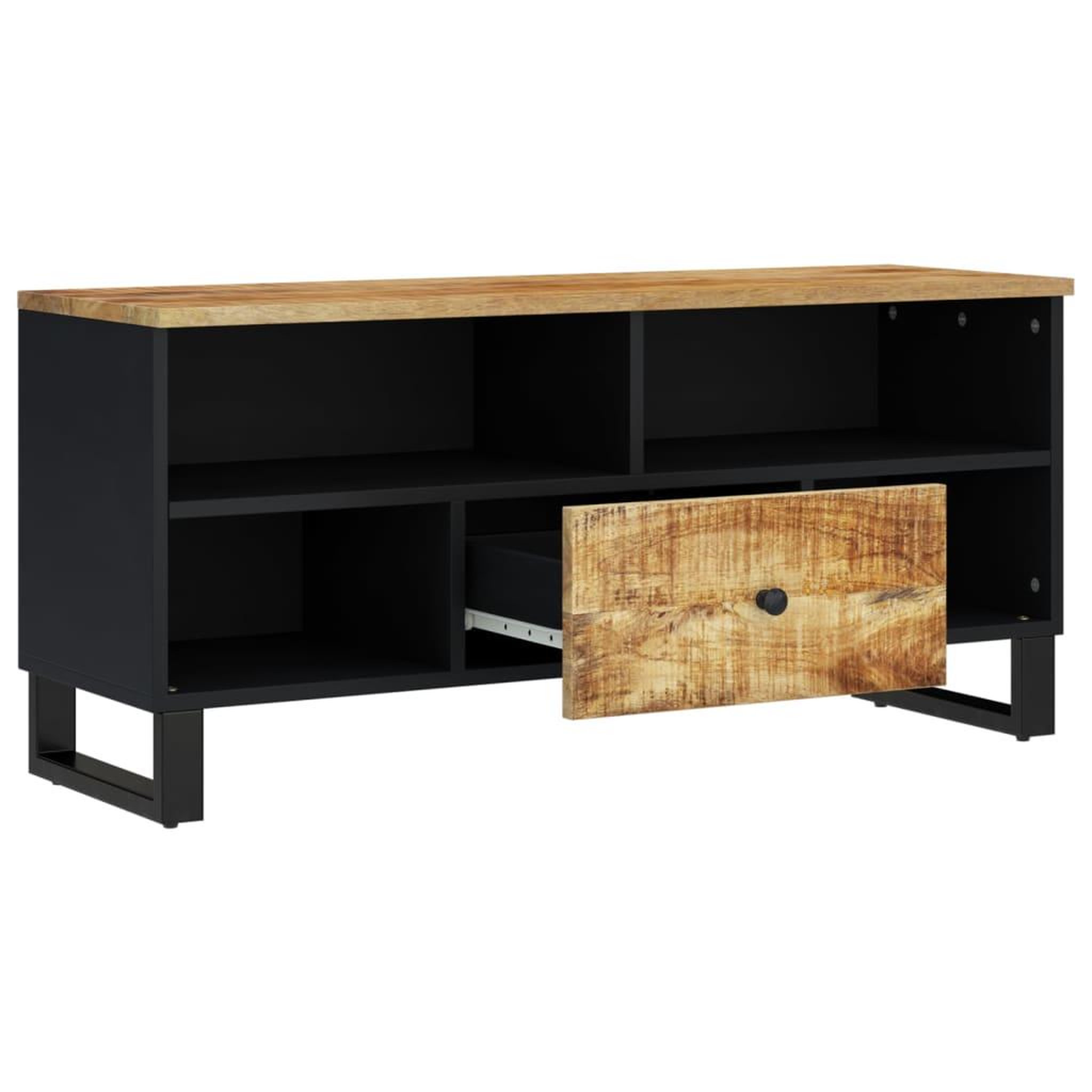 Voir la diapositive 3 : VIDAXL Meuble TV 100x33x46 cm bois de manguier et d'ingenierie