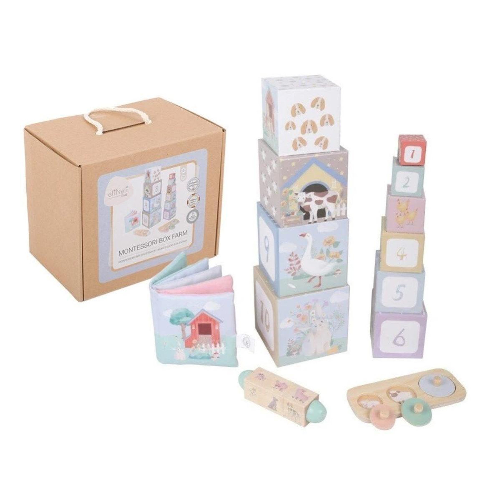 ELINELI Coffret de jouets montessori ferme