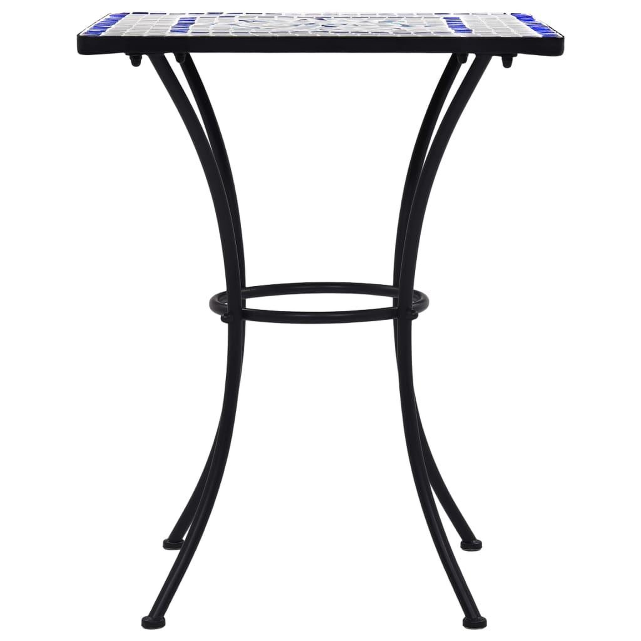 Voir la diapositive 3 : VIDAXL Table de bistro mosaïque Bleu et blanc 60 cm Ceramique