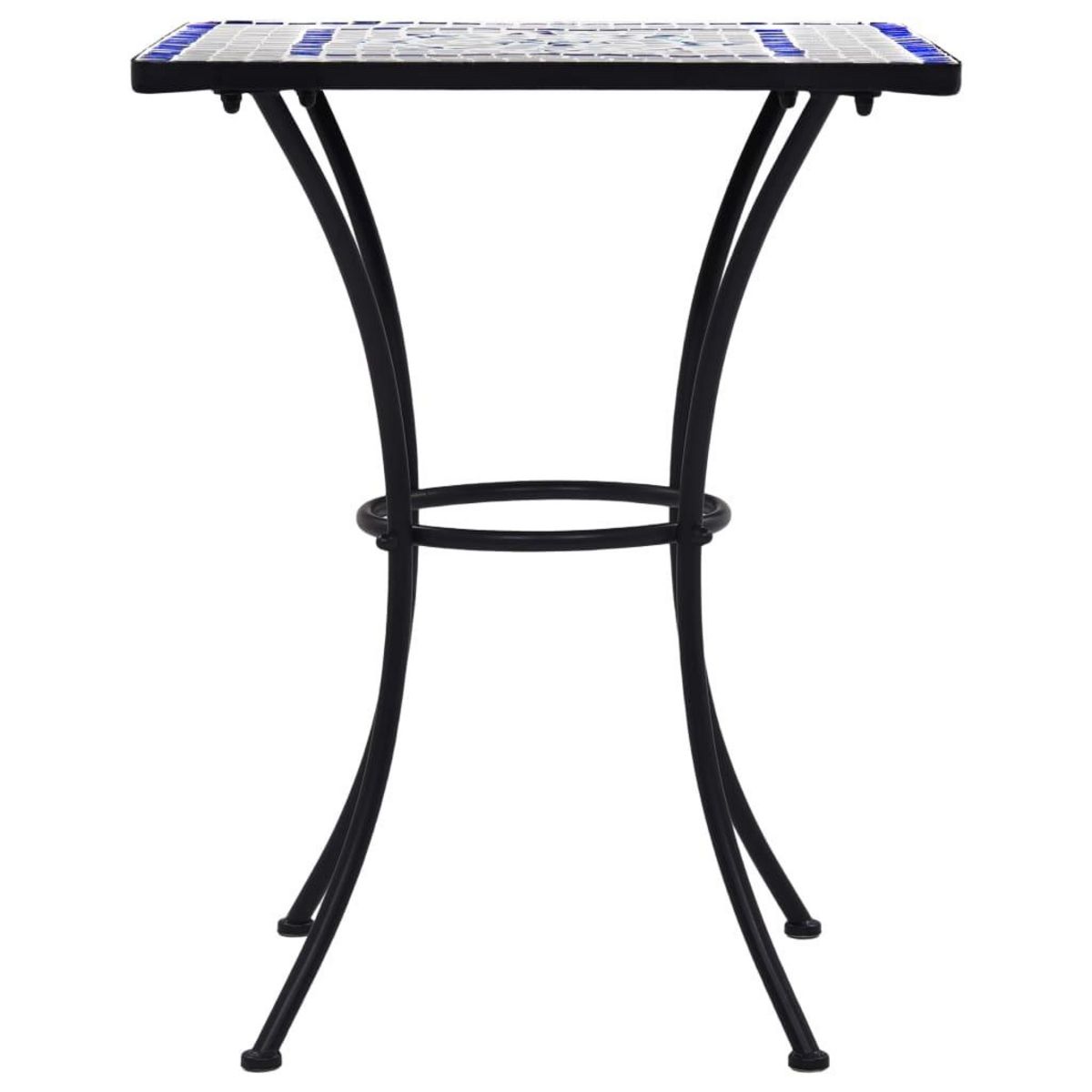 VIDAXL Table de bistro mosaïque Bleu et blanc 60 cm Ceramique