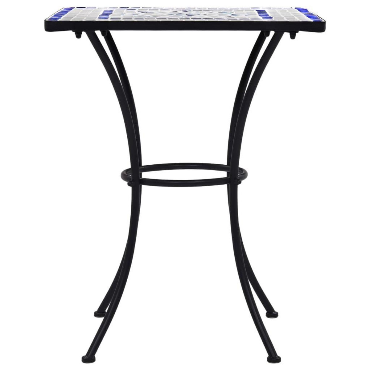 VIDAXL Table de bistro mosaïque Bleu et blanc 60 cm Ceramique
