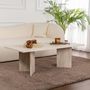 Voir la diapositive 4 : CONCEPT USINE Table basse rectangulaire effet travertin 119x60cm TOPI