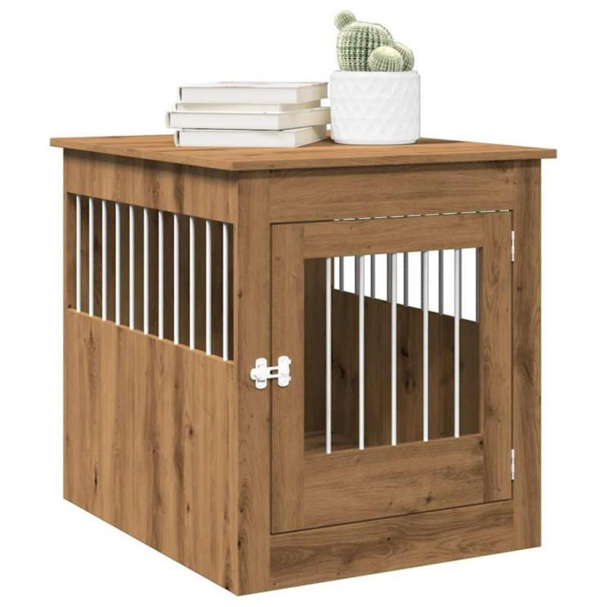 VIDAXL Meuble de cage pour chiens chêne artisanal 64,5x80x71 cm