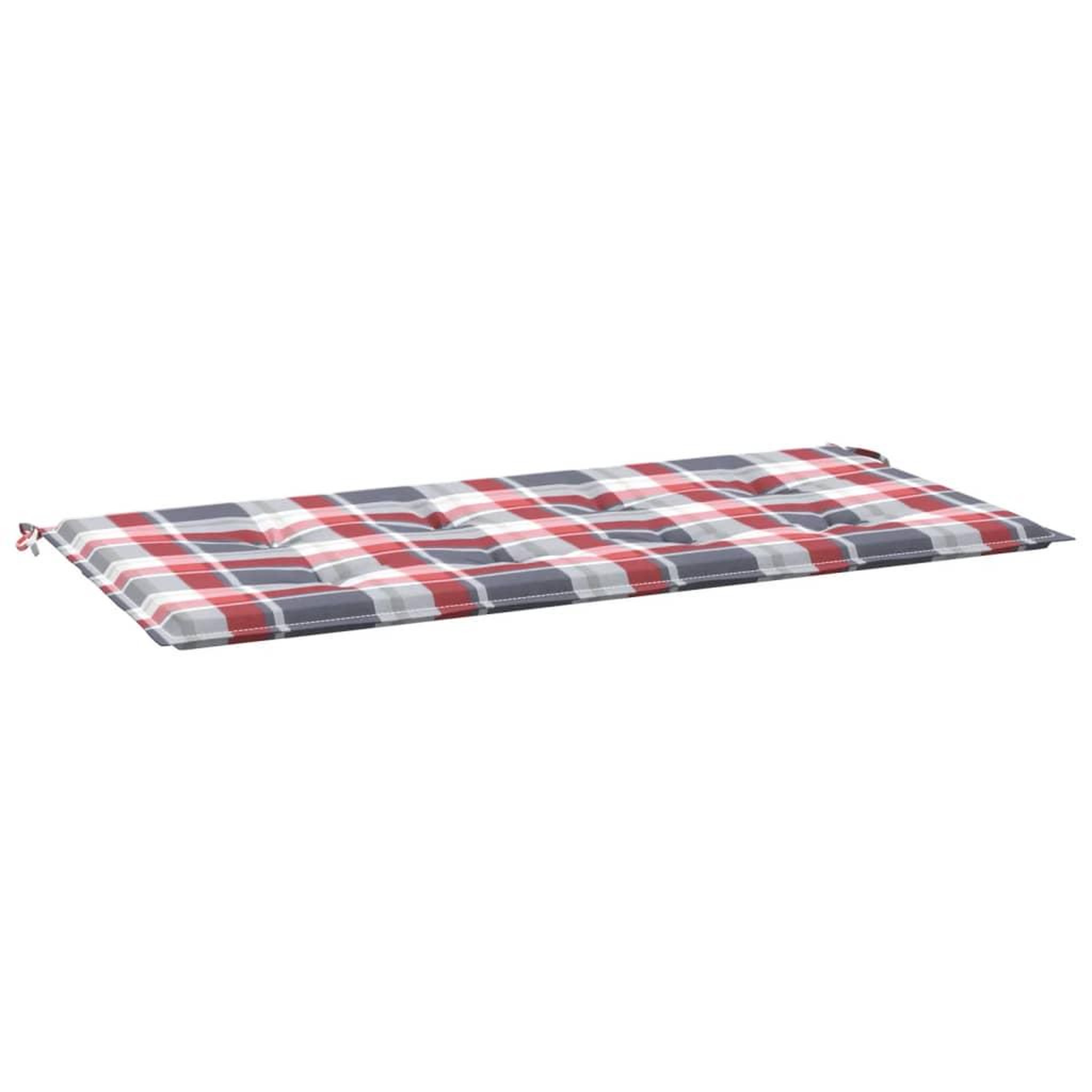 Voir la diapositive 2 : VIDAXL Coussin de banc de jardin motif a carreaux rouges 100x50x3cm