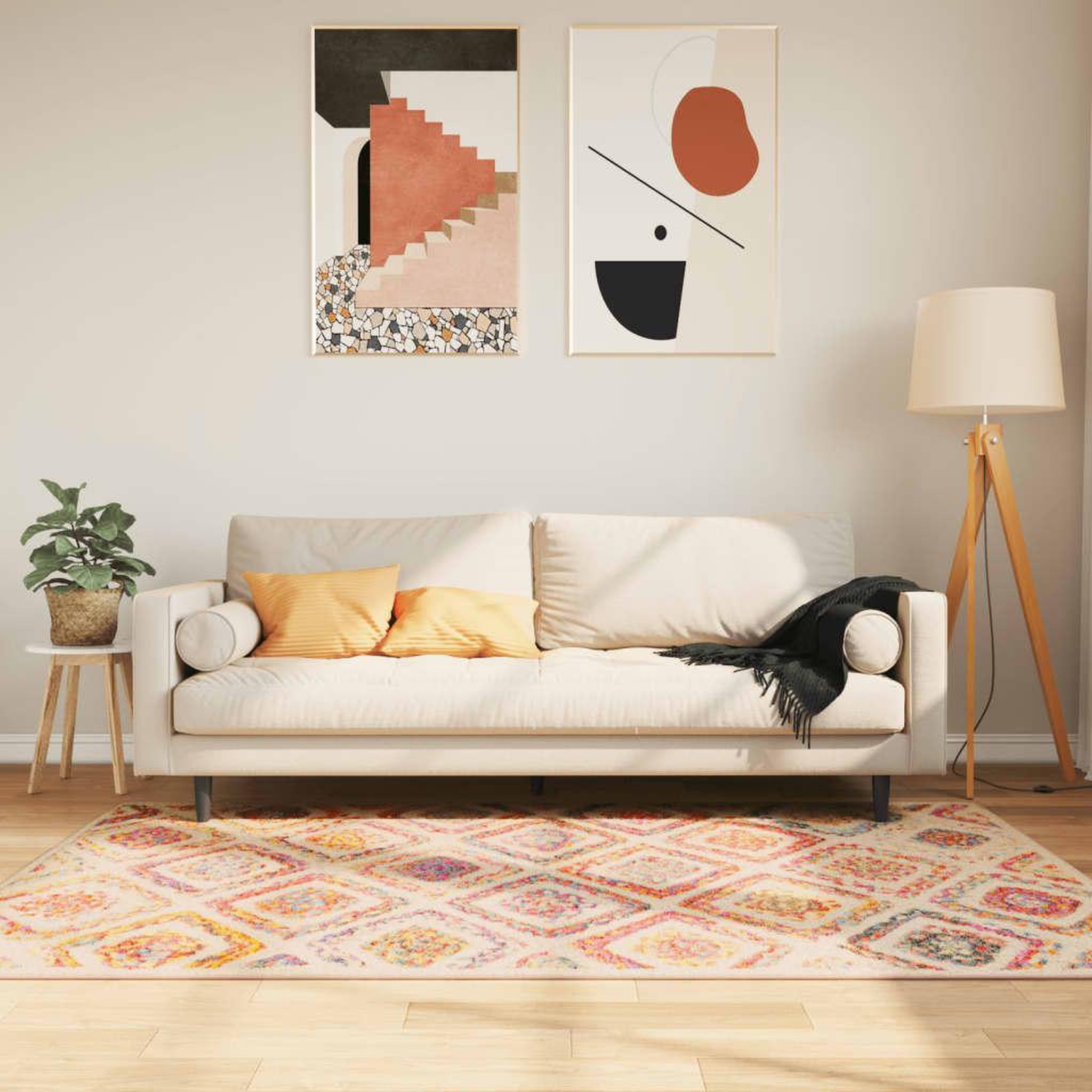 VIDAXL Tapis lavable multicolore 120x180 cm antiderapant