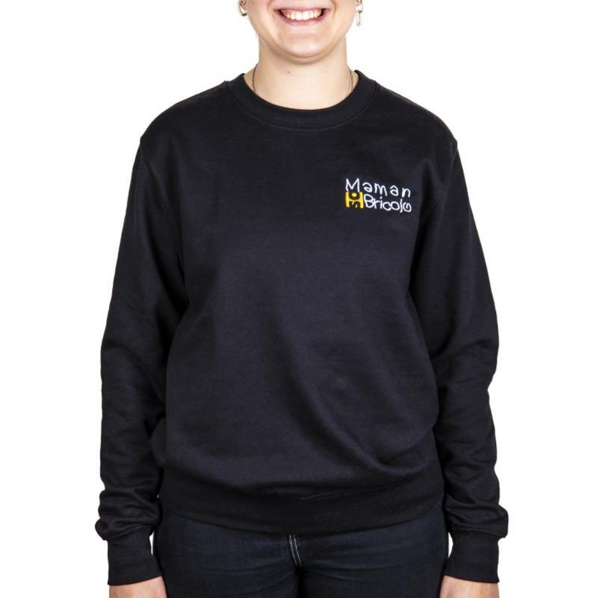 NOTRE SELECTION Sweat col rond Maman Sobricolo noir TS SWGI18500BS
