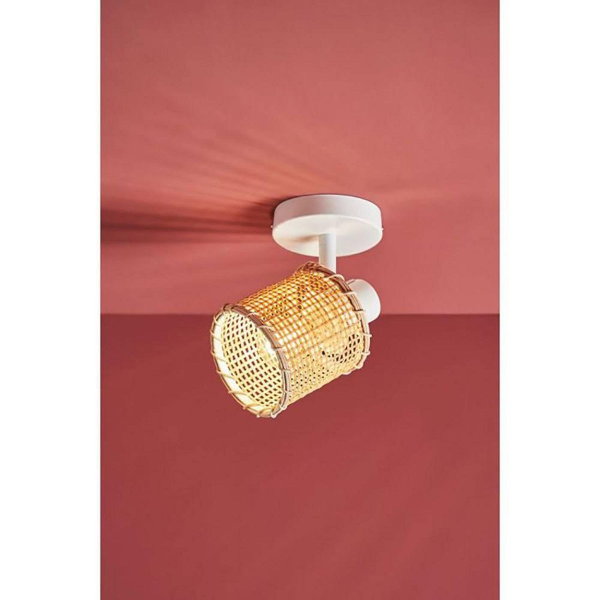 OSTARIA Applique spot bambou métal Mahina blanc