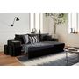 Voir la diapositive 3 : BEST MOBILIER California - canapé d'angle réversible convertible - avec coffre, tablette et poufs - en velours côtelé - 4 places