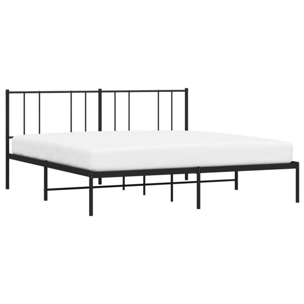 VIDAXL Cadre de lit metal sans matelas et tete de lit noir 180x200 cm