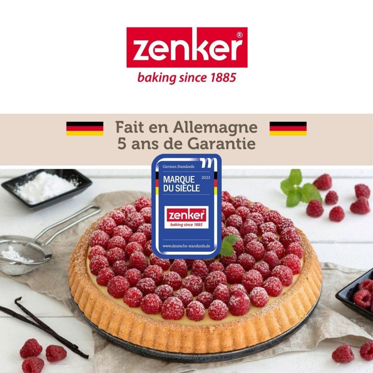 ZENKER Ensemble de 2 Moules à tarte renversée 28 cm Zenker Black Metallic