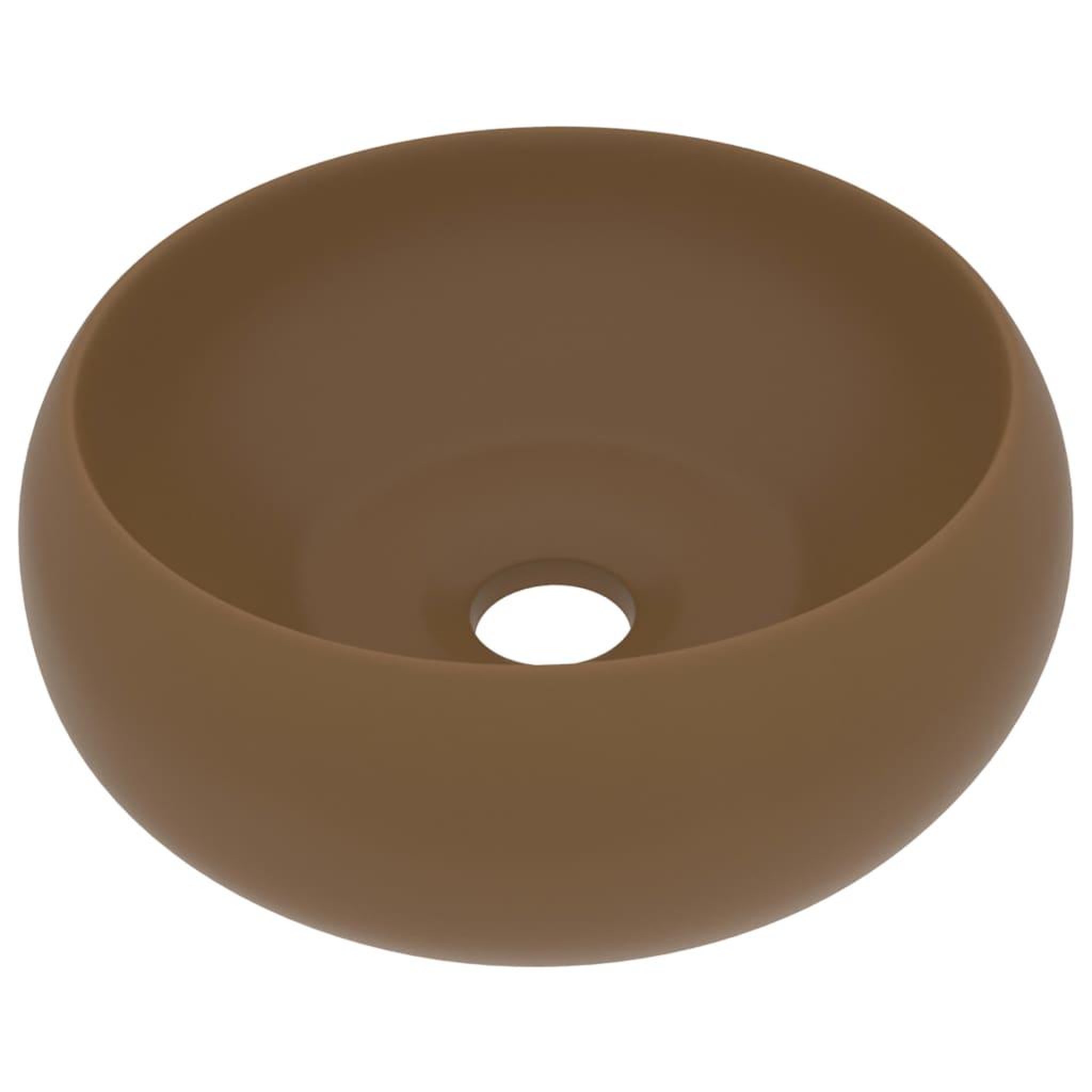 Voir la diapositive 2 : VIDAXL Lavabo rond de luxe Creme mat 40x15 cm Ceramique