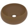 Voir la diapositive 2 : VIDAXL Lavabo rond de luxe Creme mat 40x15 cm Ceramique