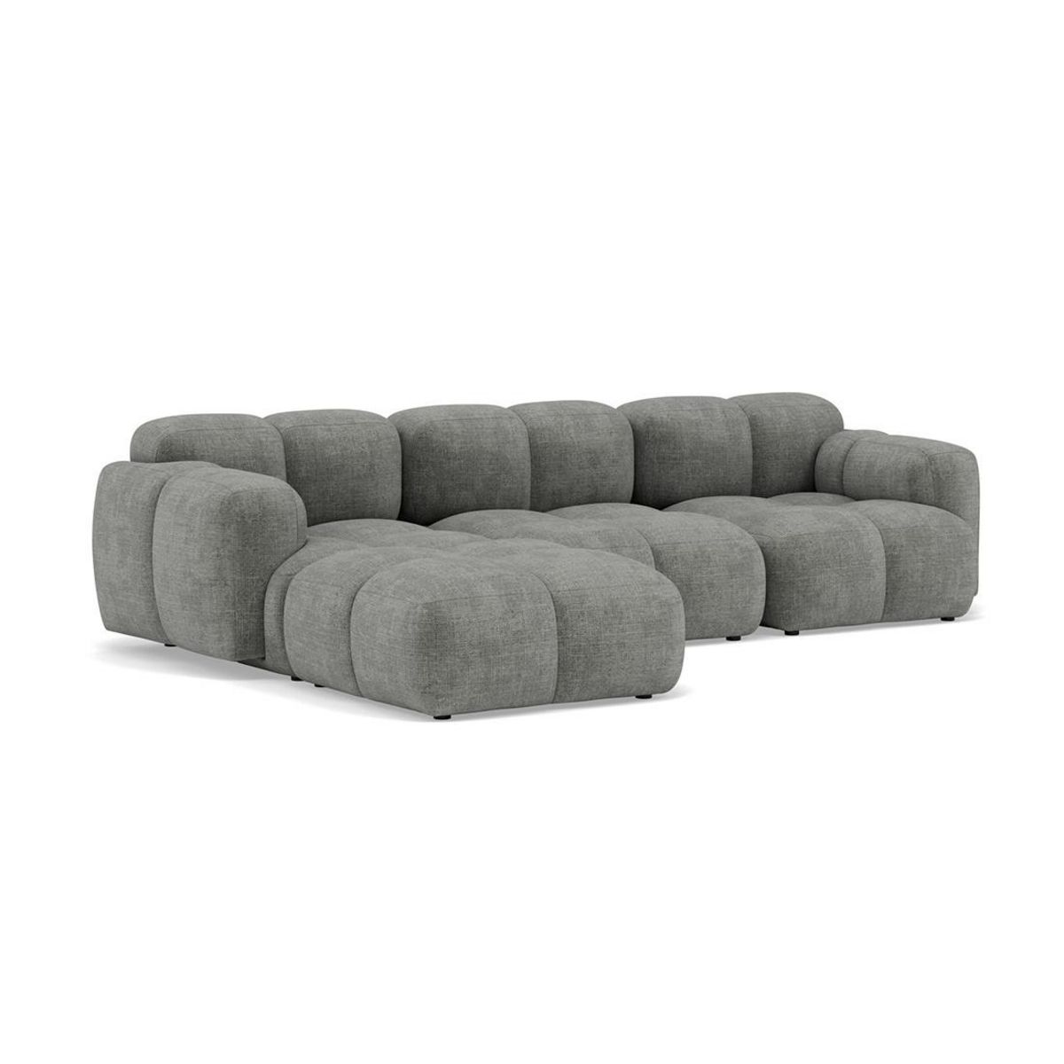 LISA DESIGN Grace - canapé modulable d'angle réversible 4 places en velours texturé